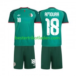 Fußballtrikot Algerien Mohamed Amoura 18 Auswärts Trikot Away 2026 Kurzarm für Kinder