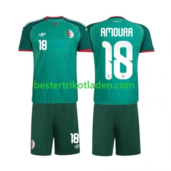 Fußballtrikot Algerien Mohamed Amoura 18 Auswärts Trikot Away 2026 Kurzarm für Kinder