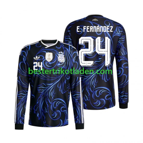 Fußballtrikot Argentinien Enzo Fernandez 24 Auswärts Trikot Away WM 2026 Langarm für Herren