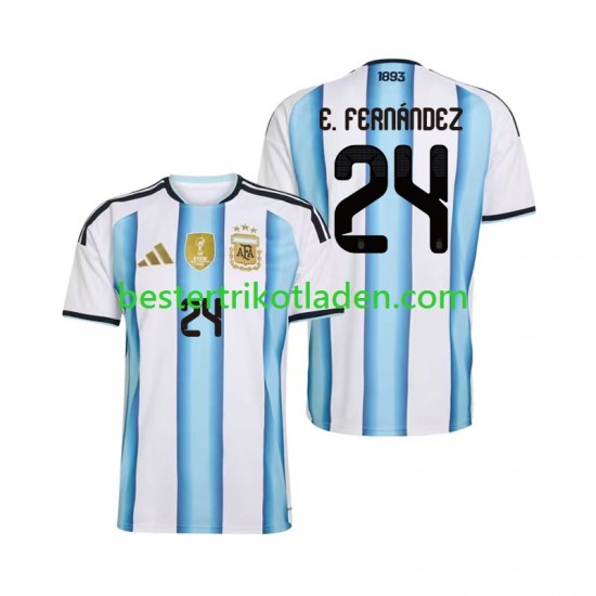 Fußballtrikot Argentinien Enzo Fernandez 24 Heim Trikot Home WM 2026 Kurzarm für Herren