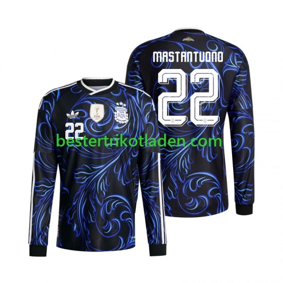Fußballtrikot Argentinien Franco Mastantuono 22 Auswärts Trikot Away WM 2026 Langarm für Herren