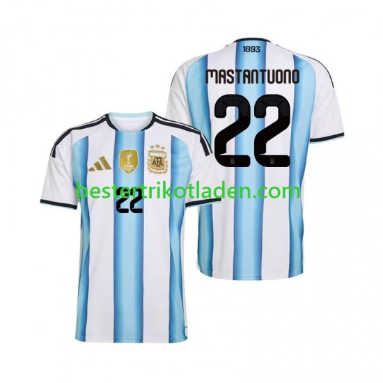 Fußballtrikot Argentinien Franco Mastantuono 22 Heim Trikot Home WM 2026 Kurzarm für Herren