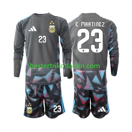 Fußballtrikot Argentinien Emiliano Martinez 23 Torwart Heim Trikot Home WM 2026 Langarm für Kinder