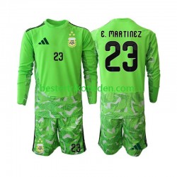 Fußballtrikot Argentinien Emiliano Martinez 23 Torwart Ausweich Trikot 3rd WM 2026 Langarm für Kinder