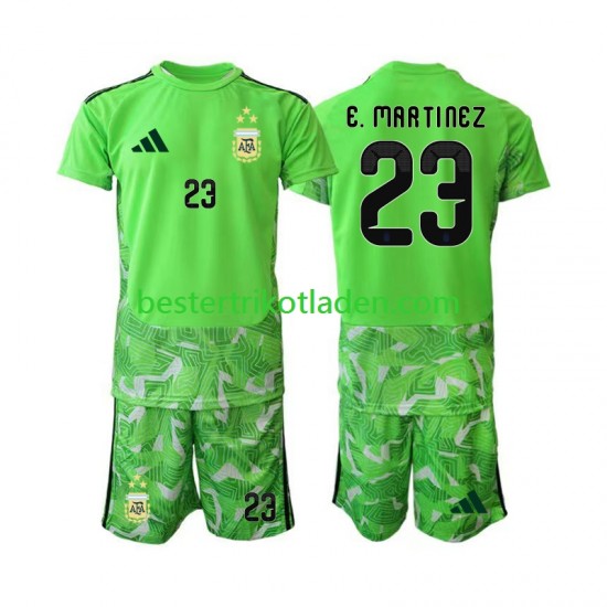 Fußballtrikot Argentinien Emiliano Martinez 23 Torwart Ausweich Trikot 3rd WM 2026 Kurzarm für Kinder