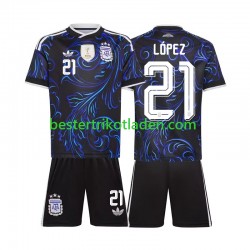 Fußballtrikot Argentinien Jose Manuel Lopez 21 Auswärts Trikot Away WM 2026 Kurzarm für Kinder