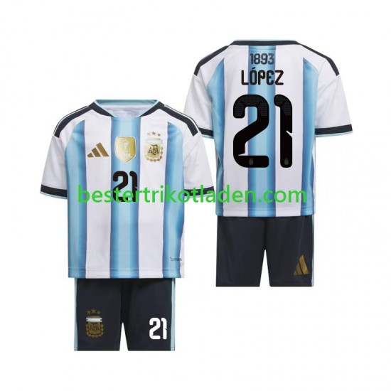 Fußballtrikot Argentinien Jose Manuel Lopez 21 Heim Trikot Home WM 2026 Kurzarm für Kinder
