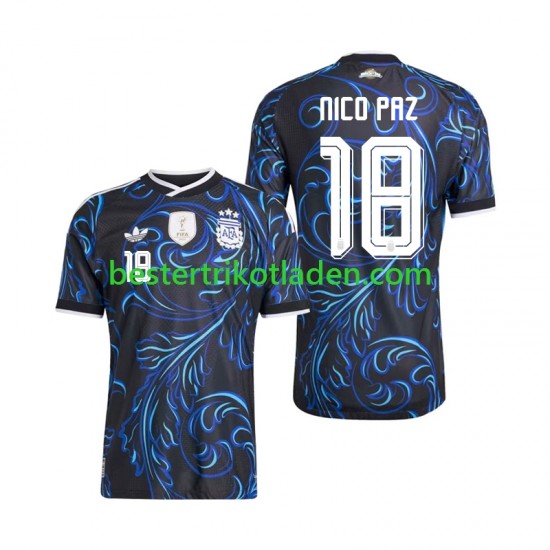 Fußballtrikot Argentinien Nico Paz 18 Auswärts Trikot Away WM 2026 Kurzarm für Herren