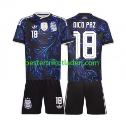Fußballtrikot Argentinien Nico Paz 18 Auswärts Trikot Away WM 2026 Kurzarm für Kinder