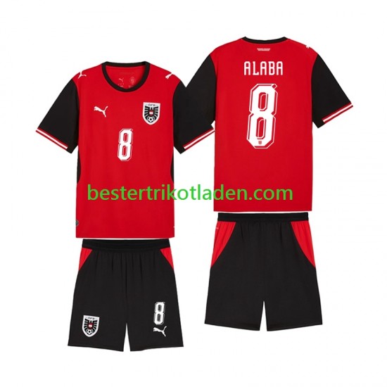 Fußballtrikot Österreich David Alaba 8 Heim Trikot Home WM 2026 Kurzarm für Kinder