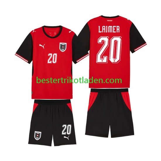Fußballtrikot Österreich Konrad Laimer 20 Heim Trikot Home WM 2026 Kurzarm für Kinder
