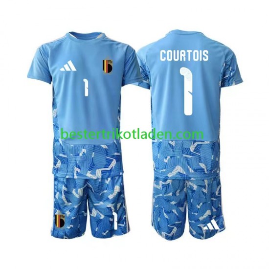 Fußballtrikot Belgien Thibaut Courtois 1 Torwart Heim Trikot Home WM 2026 Kurzarm für Kinder