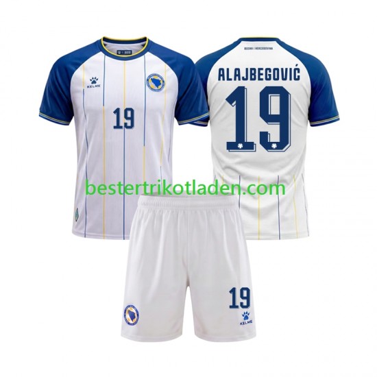 Fußballtrikot Bosnien-Herzegowina Kerim Alajbegovic 19 Auswärts Trikot Away WM 2026 Kurzarm für Kinder