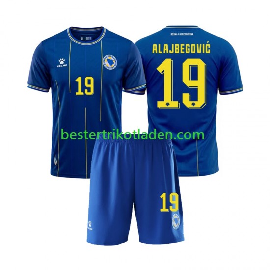 Fußballtrikot Bosnien-Herzegowina Kerim Alajbegovic 19 Heim Trikot Home WM 2026 Kurzarm für Kinder