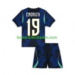 Fußballtrikot Brasilien Endrick 19 Auswärts Trikot Away WM 2026 Kurzarm für Kinder