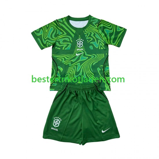 Fußballtrikot Brasilien Torwart Auswärts Trikot Away WM 2026 Kurzarm für Kinder