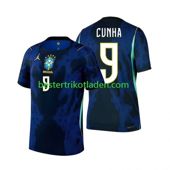 Fußballtrikot Brasilien Matheus Cunha 9 Auswärts Trikot Away WM 2026 Kurzarm für Herren