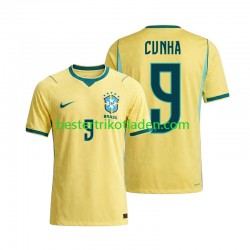 Fußballtrikot Brasilien Matheus Cunha 9 Heim Trikot Home WM 2026 Kurzarm für Herren