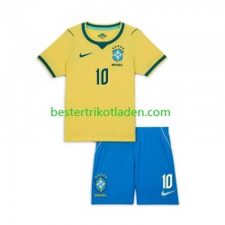 Fußballtrikot Brasilien Neymar JR 10 Heim Trikot Home WM 2026 Kurzarm für Kinder