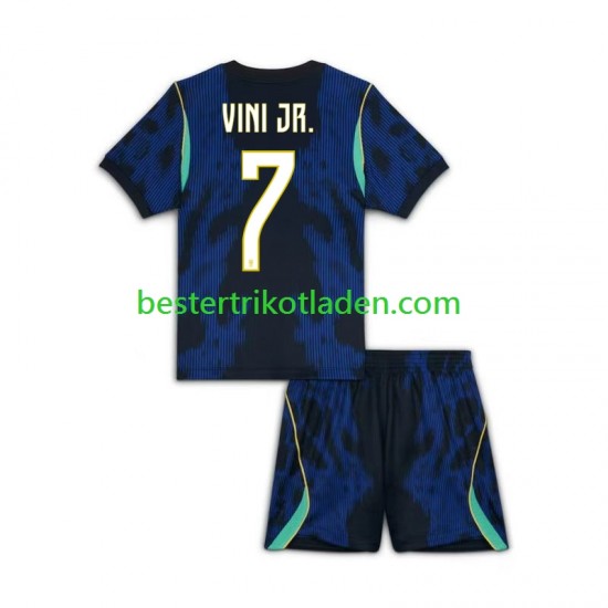 Fußballtrikot Brasilien Vinicius Junior 7 Auswärts Trikot Away WM 2026 Kurzarm für Kinder