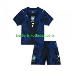 Fußballtrikot Brasilien Vinicius Junior 7 Auswärts Trikot Away WM 2026 Kurzarm für Kinder
