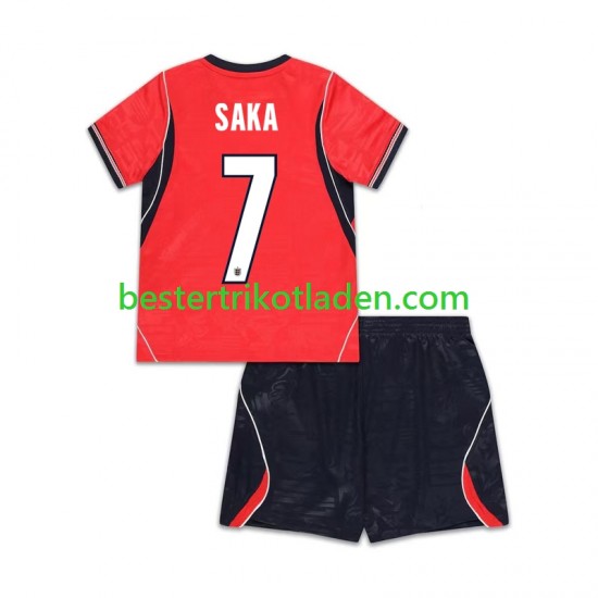 Fußballtrikot England Bukayo Saka 7 Auswärts Trikot Away WM 2026 Kurzarm für Kinder