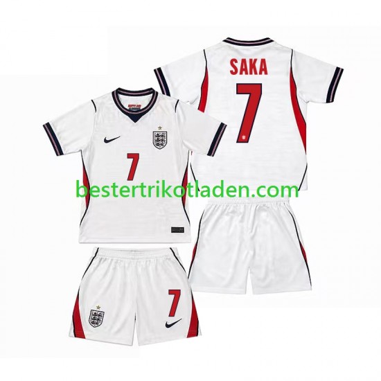 Fußballtrikot England Bukayo Saka 7 Heim Trikot Home WM 2026 Kurzarm für Kinder