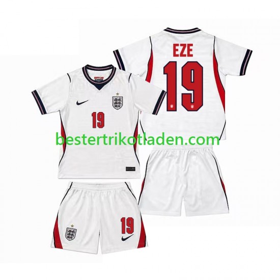 Fußballtrikot England Eberechi Eze 19 Heim Trikot Home WM 2026 Kurzarm für Kinder