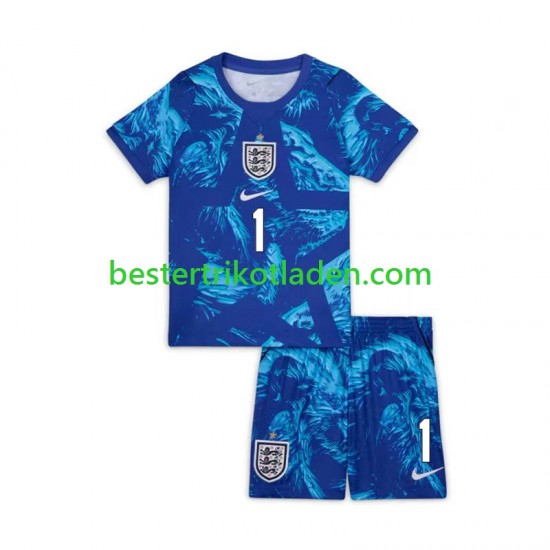 Fußballtrikot England Jordan Pickford 1 Torwart Ausweich Trikot 3rd WM 2026 Kurzarm für Kinder