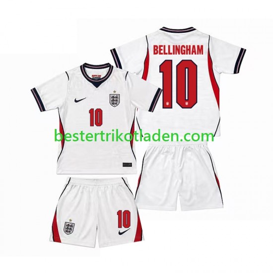 Fußballtrikot England Jude Bellingham 10 Heim Trikot Home WM 2026 Kurzarm für Kinder