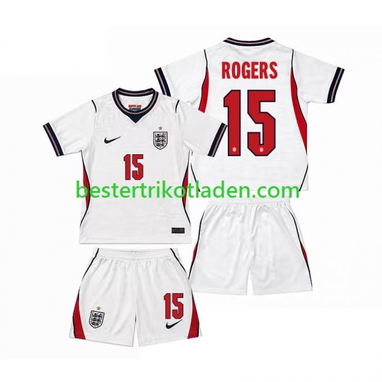 Fußballtrikot England Morgan Rogers 15 Heim Trikot Home WM 2026 Kurzarm für Kinder