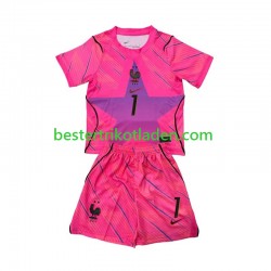 Fußballtrikot Frankreich Brice Samba 1 Torwart Auswärts Trikot Away WM 2026 Kurzarm für Kinder
