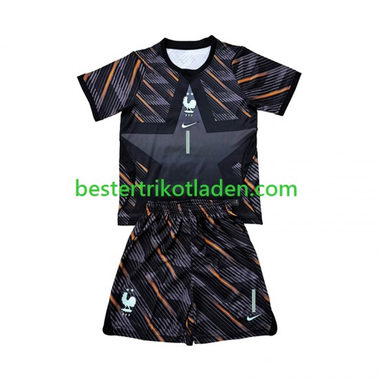 Fußballtrikot Frankreich Brice Samba 1 Torwart Heim Trikot Home WM 2026 Kurzarm für Kinder