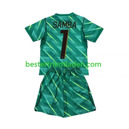 Fußballtrikot Frankreich Brice Samba 1 Torwart Ausweich Trikot 3rd WM 2026 Kurzarm für Kinder