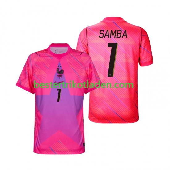 Fußballtrikot Frankreich Brice Samba 1 Torwart Auswärts Trikot Away WM 2026 Kurzarm für Herren