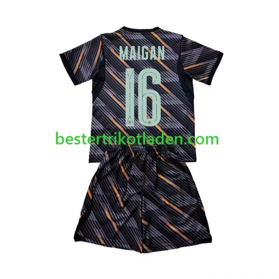 Fußballtrikot Frankreich Mike Maignan 16 Torwart Heim Trikot Home WM 2026 Kurzarm für Kinder