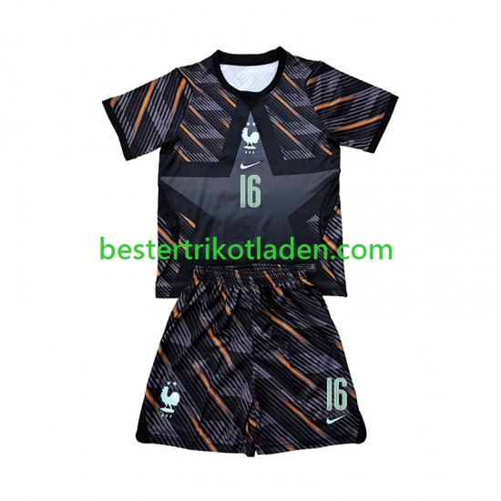 Fußballtrikot Frankreich Mike Maignan 16 Torwart Heim Trikot Home WM 2026 Kurzarm für Kinder