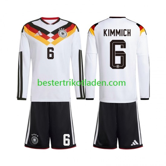 Fußballtrikot Deutschland Joshua Kimmich 6 Heim Trikot Home WM 2026 Langarm für Kinder