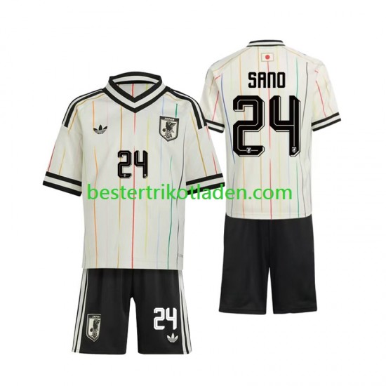 Fußballtrikot Japan Kaishu Sano 24 Auswärts Trikot Away WM 2026 Kurzarm für Kinder