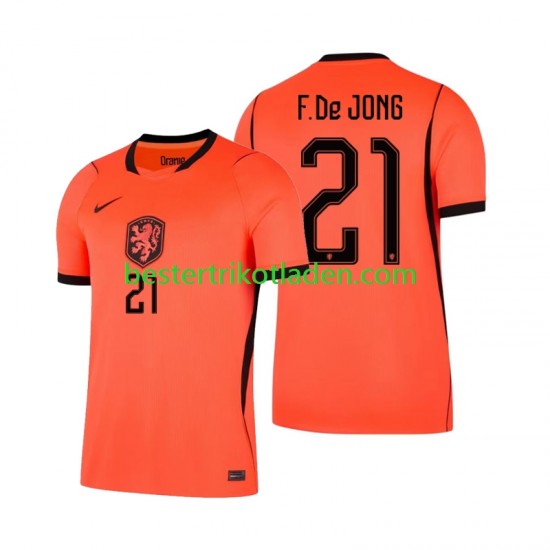 Fußballtrikot Niederlande Frenkie de Jong 21 Heim Trikot Home WM 2026 Kurzarm für Herren