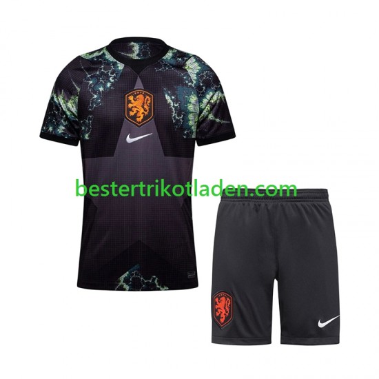 Fußballtrikot Niederlande Torwart Auswärts Trikot Away WM 2026 Kurzarm für Kinder