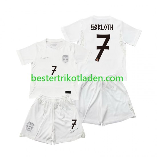 Fußballtrikot Norwegen Alexander Sorloth 7 Ausweich Trikot 3rd WM 2026 Kurzarm für Kinder