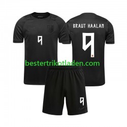 Fußballtrikot Norwegen Braut Haaland 9 Auswärts Trikot Away WM 2026 Kurzarm für Kinder