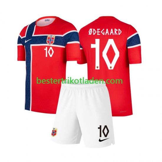Fußballtrikot Norwegen Martin Odegaard 10 Heim Trikot Home WM 2026 Kurzarm für Kinder