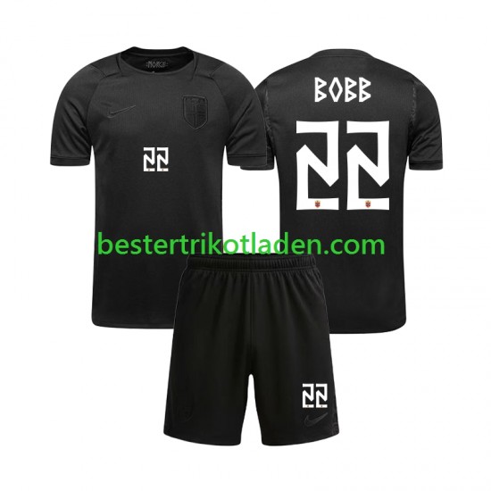 Fußballtrikot Norwegen Oscar Bobb 22 Auswärts Trikot Away WM 2026 Kurzarm für Kinder