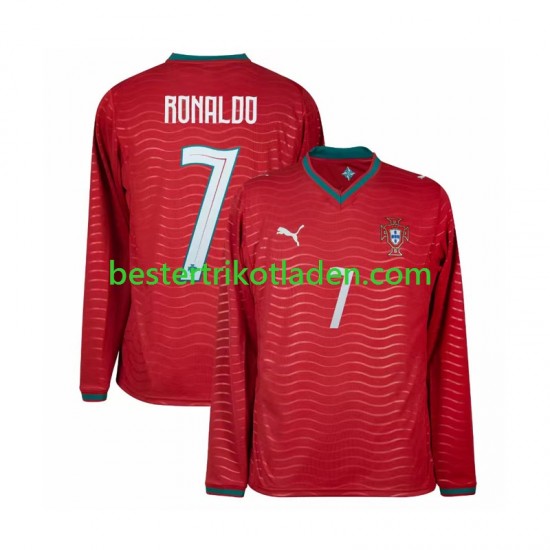 Fußballtrikot Portugal Cristiano Ronaldo 7 Heim Trikot Home WM 2026 Langarm für Herren