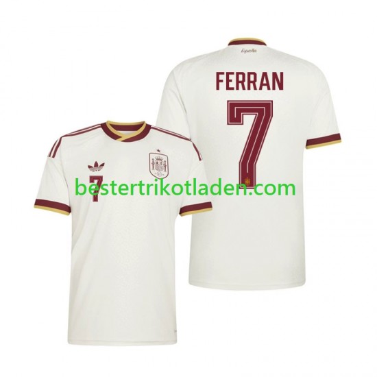 Fußballtrikot Spanien Ferran Torres 7 Auswärts Trikot Away WM 2026 Kurzarm für Herren