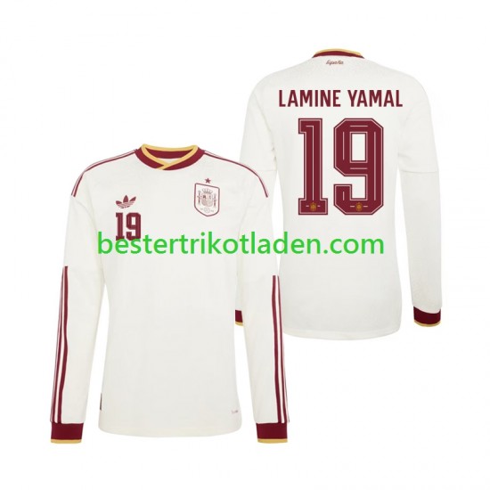 Fußballtrikot Spanien Lamine Yamal 19 Auswärts Trikot Away WM 2026 Langarm für Herren