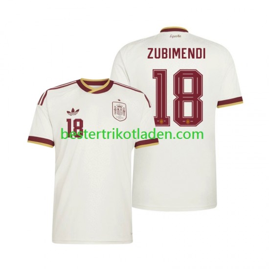 Fußballtrikot Spanien Martin Zubimendi 18 Auswärts Trikot Away WM 2026 Kurzarm für Herren