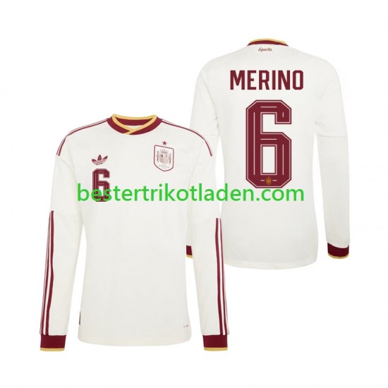 Fußballtrikot Spanien Mikel Merino 6 Auswärts Trikot Away WM 2026 Langarm für Herren